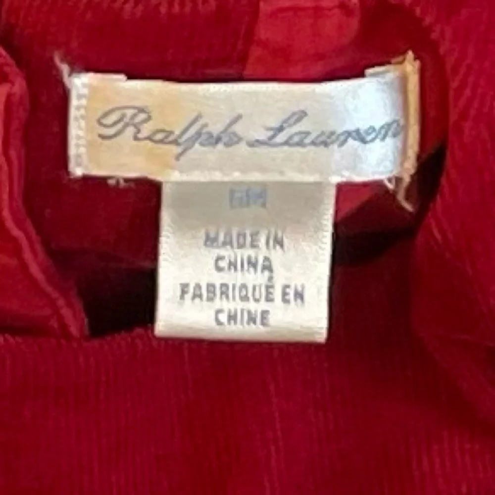 Ralph Lauren Smocked Red Corduroy Dress Size 6 Months